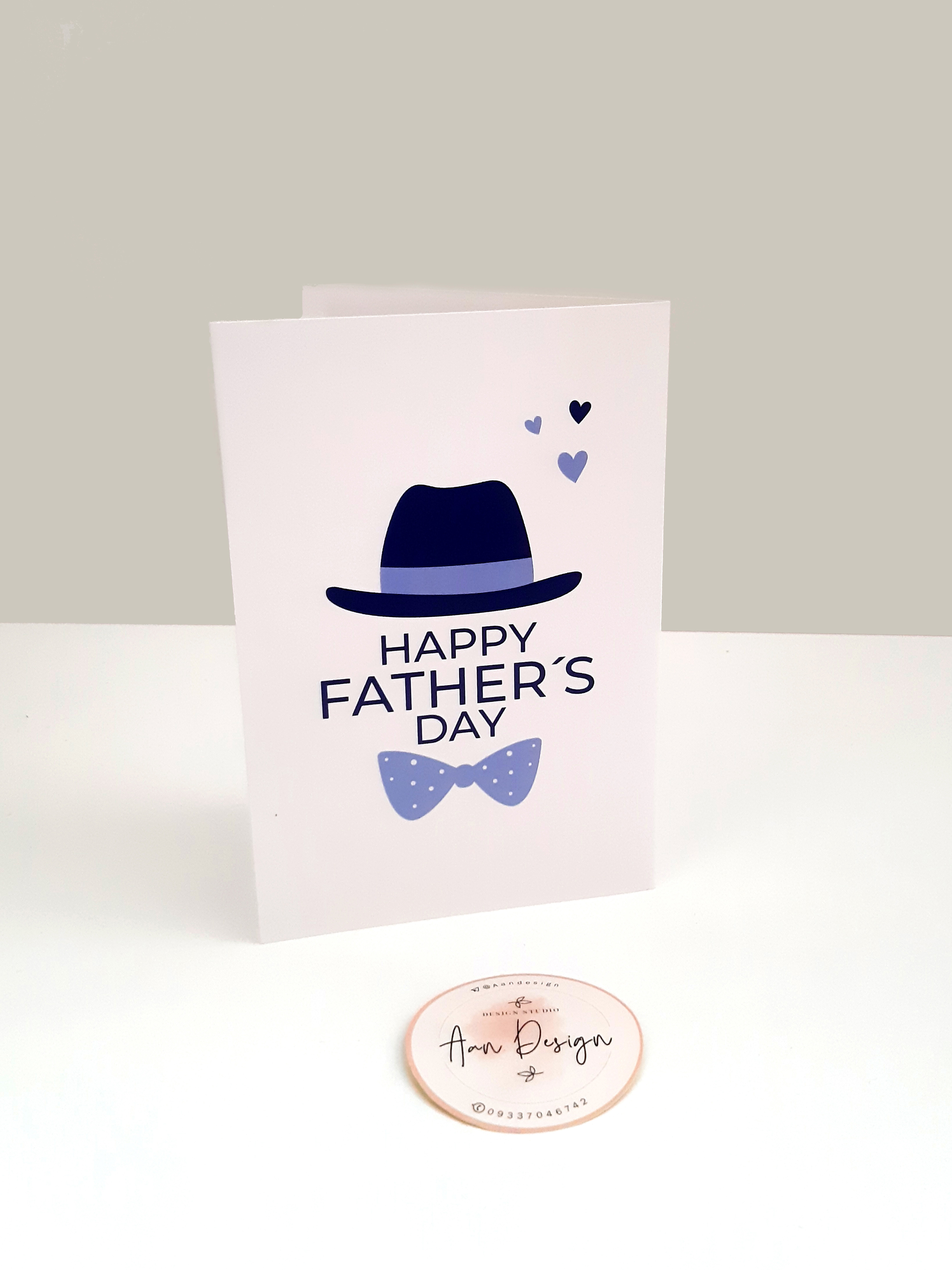 کارت پستال روز پدر کلاه و پاپیون
